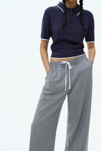 Wide-cut Pull-on Pants